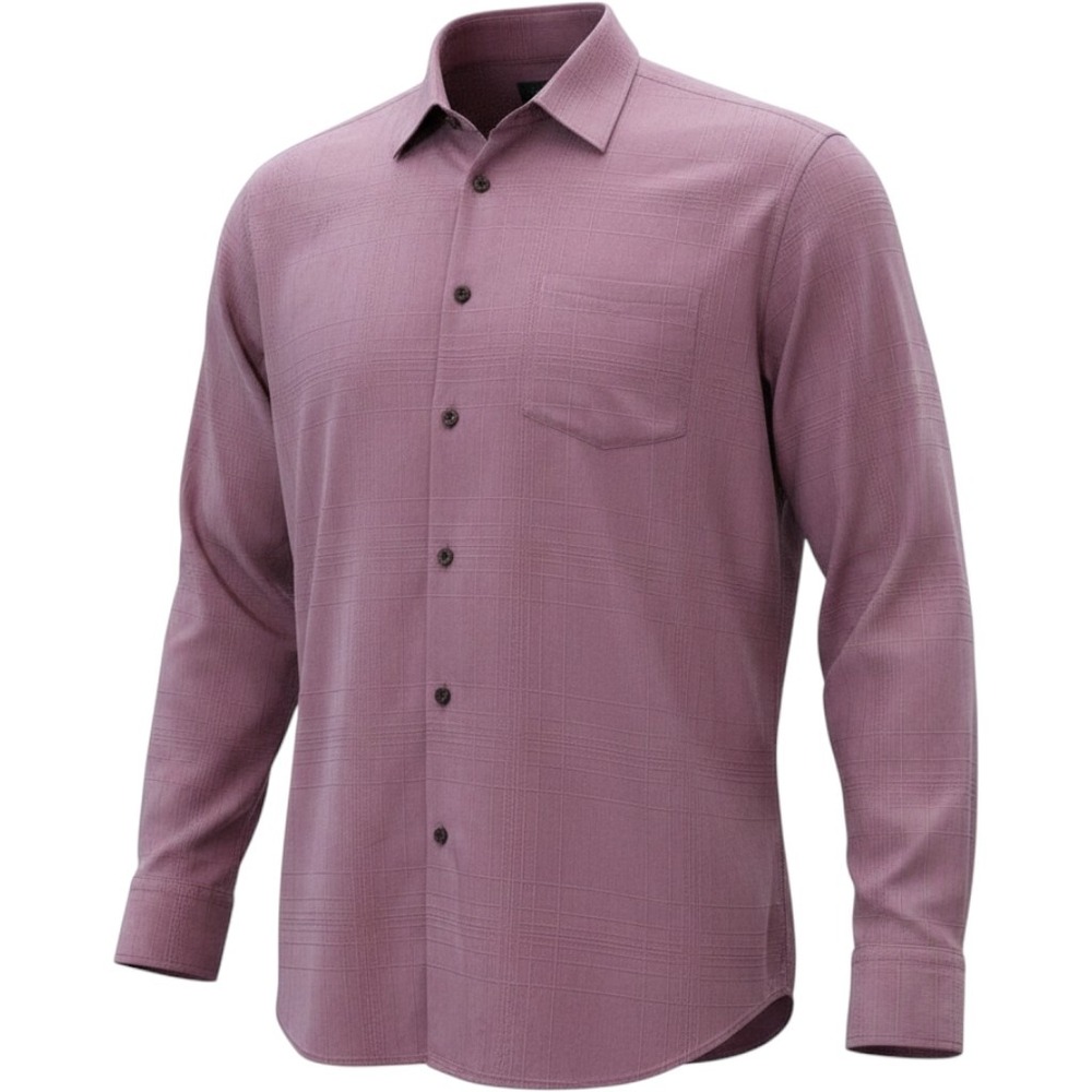 Tommy Bahama 100% Silk Jacquard Shirt Men's L Burgundy Long Sleeve Button Up